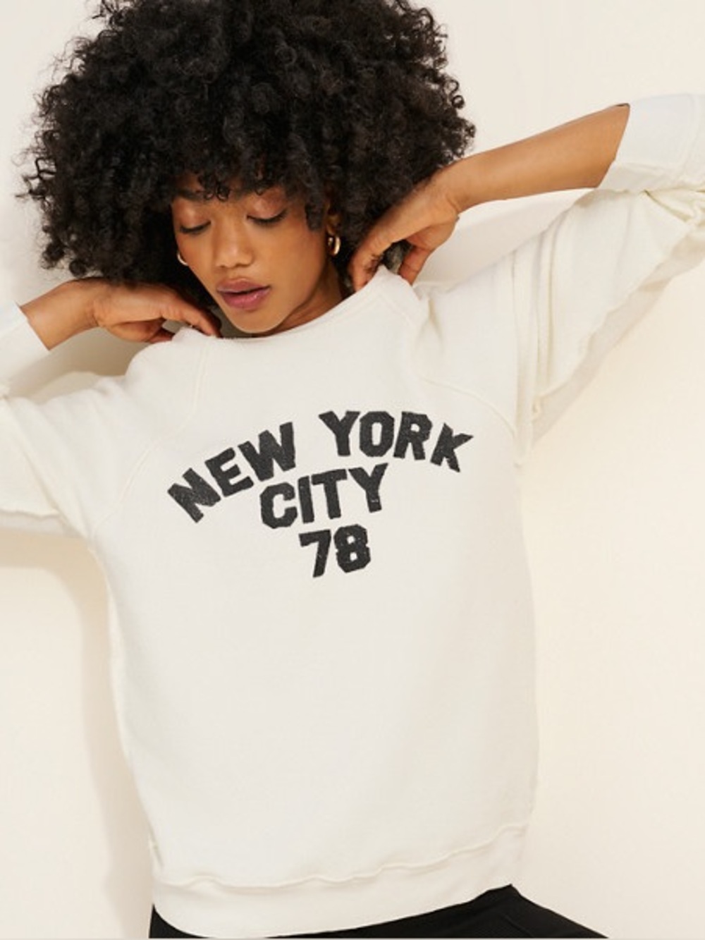 Original Retro Brand New York City NYC 78 White Graphic Crewneck Sweatshirt XS
